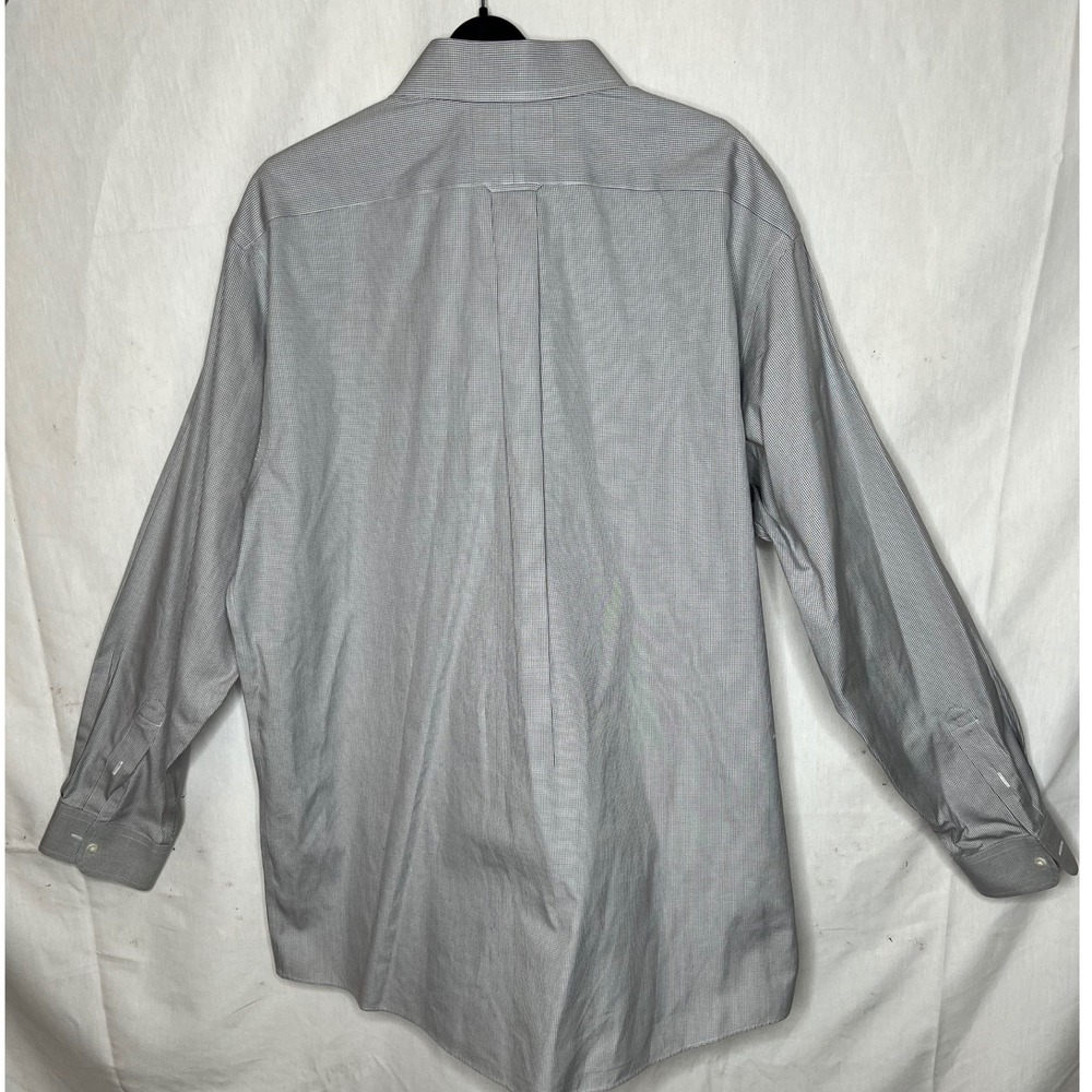 Roundtree & Yorke Gold Label Mens Fitted Dress Shirt Grey 80s Non-Iron 17 35 - Picture 5 of 6